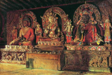 Репродукция картины "the three main gods in a chingacheling buddhist monastery in sikkim" художника "верещагин василий"