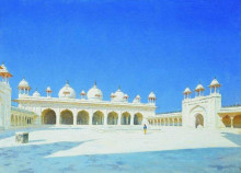 Репродукция картины "moti masjid (pearl mosque), agra" художника "верещагин василий"