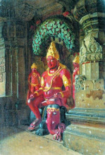 Репродукция картины "statue of vishnu in the temple of indra in ellora" художника "верещагин василий"