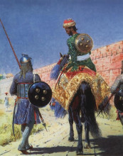 Репродукция картины "mounted warrior in jaipur" художника "верещагин василий"