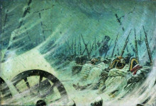 Репродукция картины "ночной привал великой армии" художника "верещагин василий"