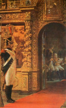 Копия картины "маршал даву в чудовом монастыре" художника "верещагин василий"
