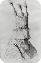 Репродукция картины "kyrgyz-bride outfit with a headdress covering the face" художника "верещагин василий"