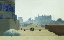 Копия картины "main street in samarkand, from the height of the citadel in the early morning" художника "верещагин василий"