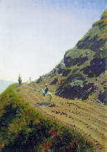 Репродукция картины "кочевая дорога в горах алатау" художника "верещагин василий"