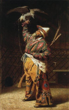 Копия картины "богатый киргизский охотник с соколом" художника "верещагин василий"