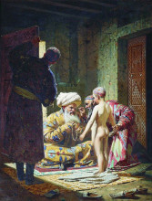 Репродукция картины "the sale of the child slave" художника "верещагин василий"