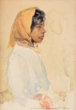 Картина "gypsy woman with yellow headscarf" художника "вермонт николае"