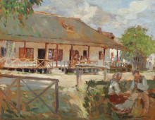 Картина "noon in the village" художника "вермонт николае"