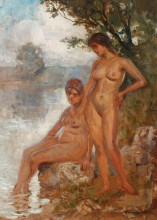 Репродукция картины "baigneuse" художника "вермонт николае"