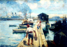 Копия картины "marine landscape of constanta port" художника "вермонт николае"