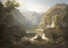 Картина "the waterfalls at tivoli" художника "верне клод жозеф"