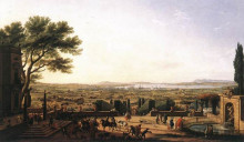 Репродукция картины "the town and harbour of toulon" художника "верне клод жозеф"