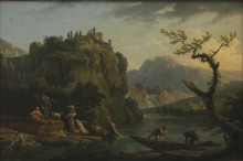 Копия картины "bjerglandskab med en flod" художника "верне клод жозеф"
