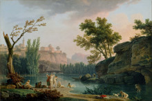 Копия картины "summer evening, landscape in italy" художника "верне клод жозеф"