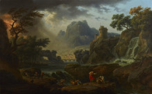 Картина "paysage de montagne avec temp&#234;te" художника "верне клод жозеф"