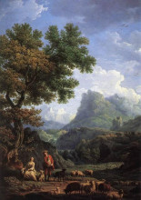 Картина "shepherd in the alps" художника "верне клод жозеф"
