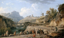 Копия картины "la construction d&#39;un grand chemin" художника "верне клод жозеф"