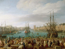 Репродукция картины "int&#233;rieur du port de marseille" художника "верне клод жозеф"