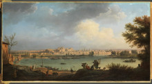 Копия картины "vue d’avignon, de la rive droite du rh&#244;ne, pr&#232;s de villeneuve" художника "верне клод жозеф"