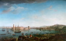 Картина "l&#39;entr&#233;e du port de marseille" художника "верне клод жозеф"
