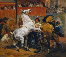 Картина "the start of the race of the riderless horses" художника "верне орас"