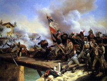 Копия картины "napoleon bonaparte leading his troops over the bridge of arcol" художника "верне орас"