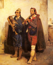 Репродукция картины "village musicians" художника "верне орас"