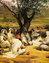 Репродукция картины "arab chieftains in council (the negotiator)" художника "верне орас"