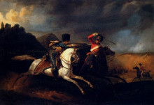 Картина "two soldiers on horseback" художника "верне орас"