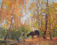 Репродукция картины "in the forest" художника "верона артур"