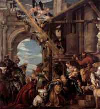 Репродукция картины "adoration of the magi" художника "веронезе паоло"