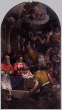 Копия картины "adoration of the shepherds" художника "веронезе паоло"