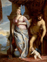 Копия картины "allegory of wisdom and strength( the choice of hercules or hercules and omphale)" художника "веронезе паоло"