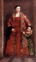 Репродукция картины "livia da porto thiene and her daughter porzia" художника "веронезе паоло"