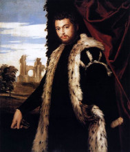 Копия картины "portrait of a young man wearing lynx fur" художника "веронезе паоло"
