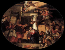 Репродукция картины "adoration of the shepherds" художника "веронезе паоло"