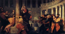 Репродукция картины "jesus among the doctors" художника "веронезе паоло"