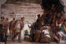 Репродукция картины "st sebastian reproving diocletian" художника "веронезе паоло"