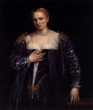 Копия картины "portrait of a venetian woman (la belle nani)" художника "веронезе паоло"