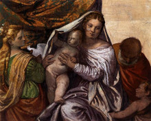 Картина "holy family with st catherine and the infant st john" художника "веронезе паоло"