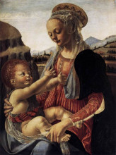 Копия картины "madonna and child" художника "верроккьо андреа"