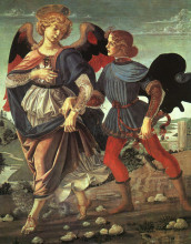 Картина "tobias and the angel" художника "верроккьо андреа"