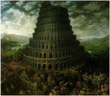 Репродукция картины "the tower of babel 2" художника "верхахт тобиас"