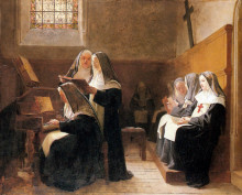 Репродукция картины "the convent choir" художника "вибер жан жорж"