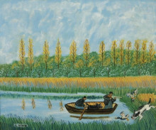 Картина "chasse aux canards" художника "виван луи"