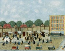 Копия картины "street market" художника "виван луи"