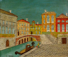 Картина "venice: canal scene with a bridge" художника "виван луи"