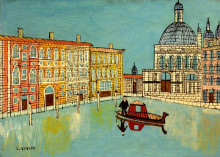 Репродукция картины "venice: canal scene with a church" художника "виван луи"