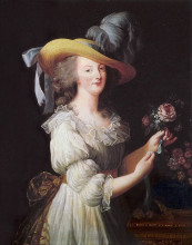 Копия картины "marie antoinette in a muslin dress" художника "виже-лебрен элизабет луиза"